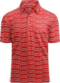Alex Vando Mens Golf Shirt Moisture Wicking Quick-Dry Print Performance Polo Shirts for Men
