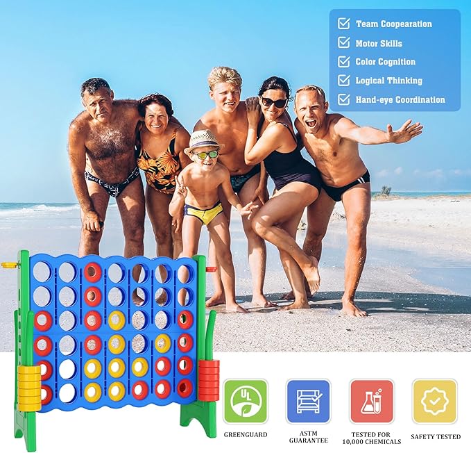 Oversized 4 in a Row Connect Game+Waterproof Carry Bag, Included-4 ft X 3.5 ft - Image 3