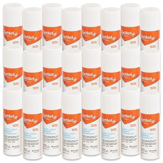 Cermark Ultra Aerosol Spray for Black Laser Marking. Great for Stainless by JohnsonPlasticsPlus