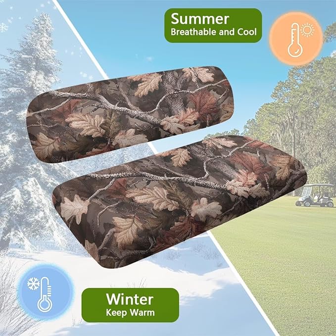 Bulopur Hunting Camo Golf Cart Seat Covers Club Car Precedent Golf Cart Seat Cover Blanket Towel for 2/4 Person Seats Removable Golfcart Accessories
