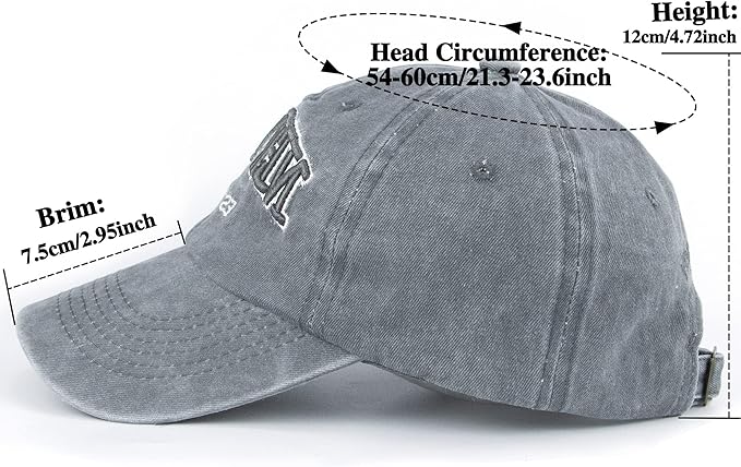 Baseball Hat New-York Distressed-Adjustable-Strapback - Washed Twill Dad Hat Unisex