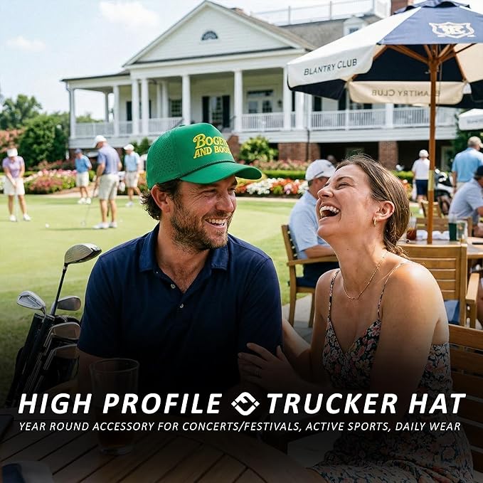 Funky Junque Performance Waterproof Golf Rope Hat – Cool Breathable Workout 5 Panel Snapback Cap for Men