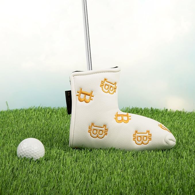 Bitcoin Golf Putter Cover for Blade and Mallet Putters - Golf Headcovers for Club Protection - HODL 21 Golf Accessories