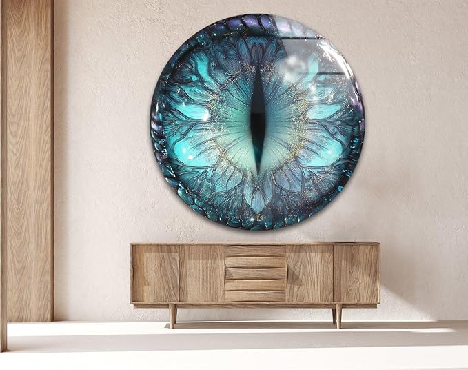 My Photostation.com 31.5'' Diameter Mystical Dragon Eye Round Glass Wall Art - Image 3