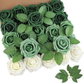 AmyHomie 25pcs Real Looking Artificial Shades of Forest Roses w/Stem by AmyHomie