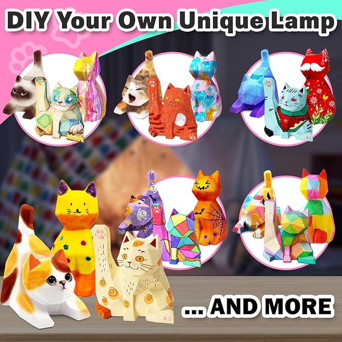 FUNZBO 3pcs Paint Your Own Cat Lamp Kit - Image 6