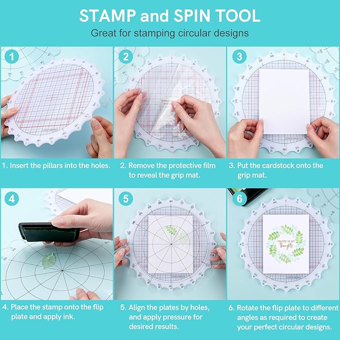 CYFUN DESIGN 9.5inch/24cm Rotating Stamping Platform Stamp & Spin Tool - Image 2