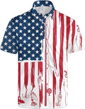 Golf Polo Shirts for Men Funny Print Short Sleeve Golf Shirts Performance Golf Polos