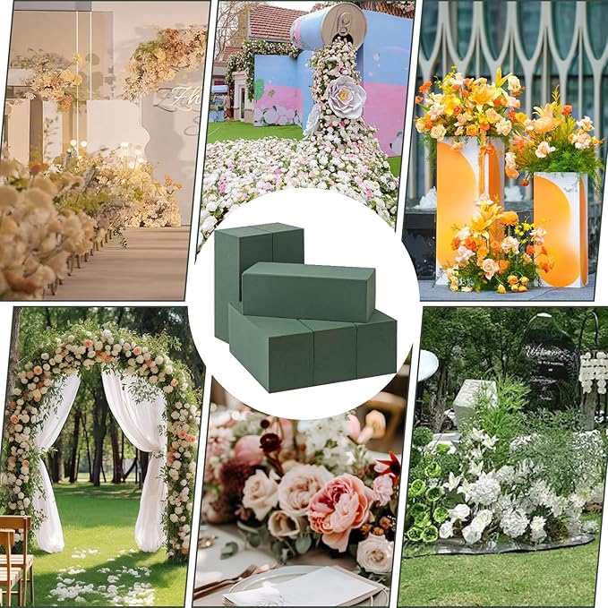 IHDYPPEW 8 PCS Green Floral Foam Blocks, Dry and Wet Florist Foam - Image 7