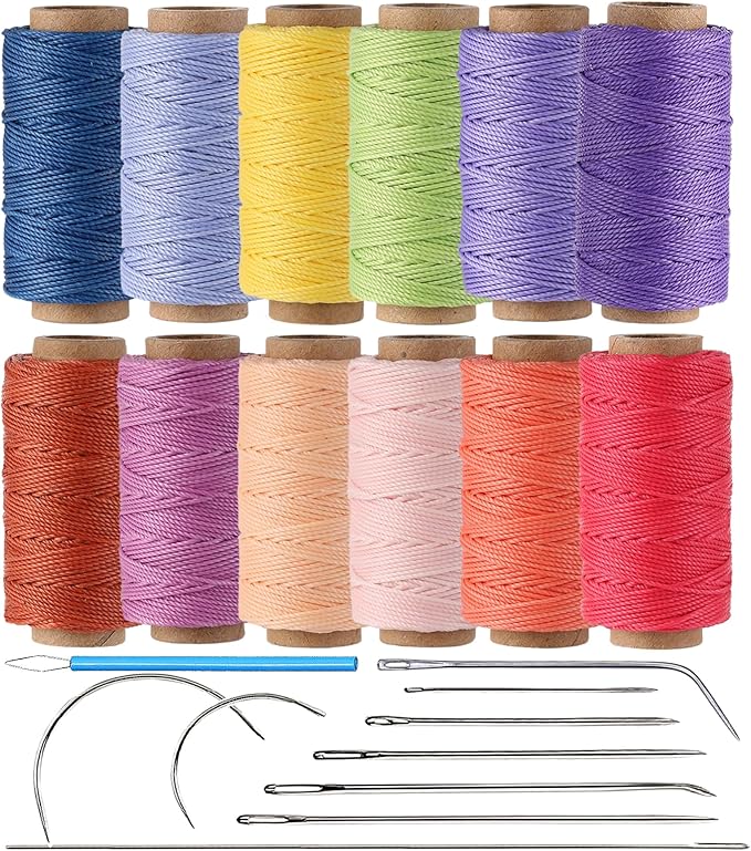 KIVISIN Trendy Color Waxed Thread 0.8mm, Heavy Duty Wax Polyester Cord 32 Yards by Wearecommittedtohelpingpeoplecreatebeautifuluniqueandpersonalizedhandcraftedcreations