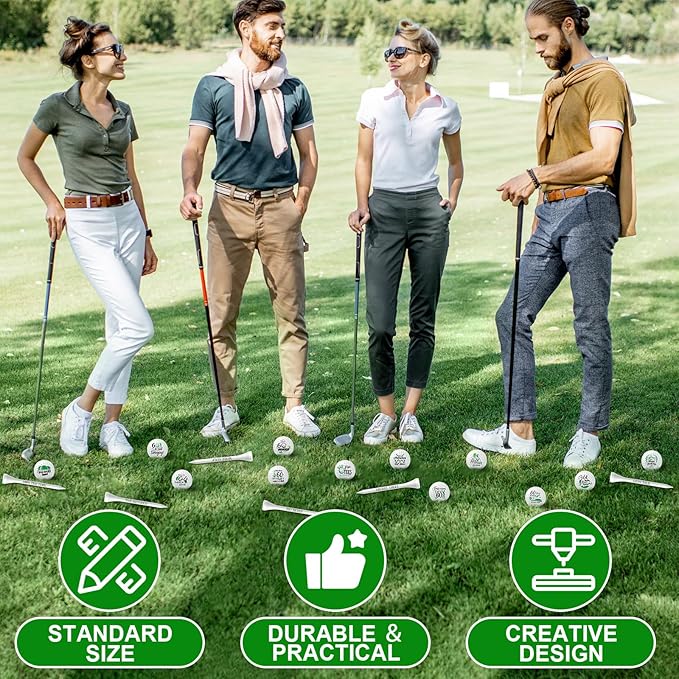 MiniInflat 18 Pcs Funny Golf Balls Gifts Set 12 Humor Golf Balls and 6 Tees for Men Women Coworkers Employees Golfers Birthday Retirement