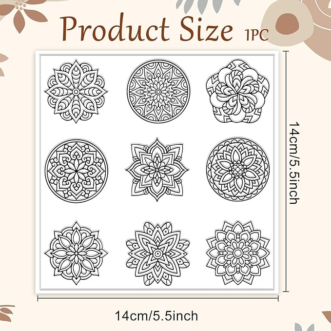 CHGCRAFT Bohemian Round Pattern Polymer Clay Texture Sheets Mandala Pattern - Image 2