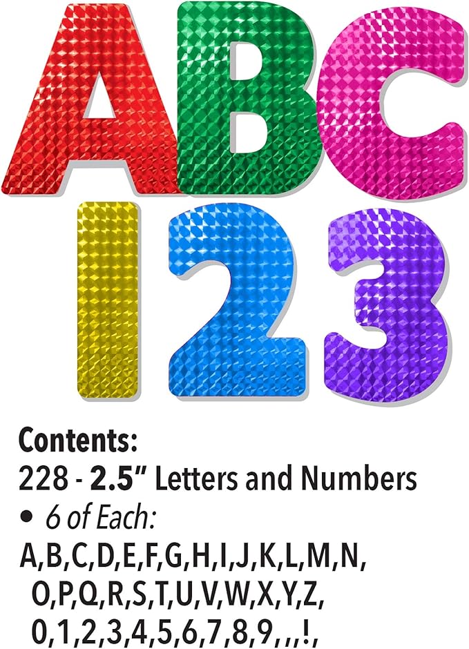 ArtSkills 2.5" Poster Letters and Numbers, A-Z and 0-9, Holographic Colors - Image 2