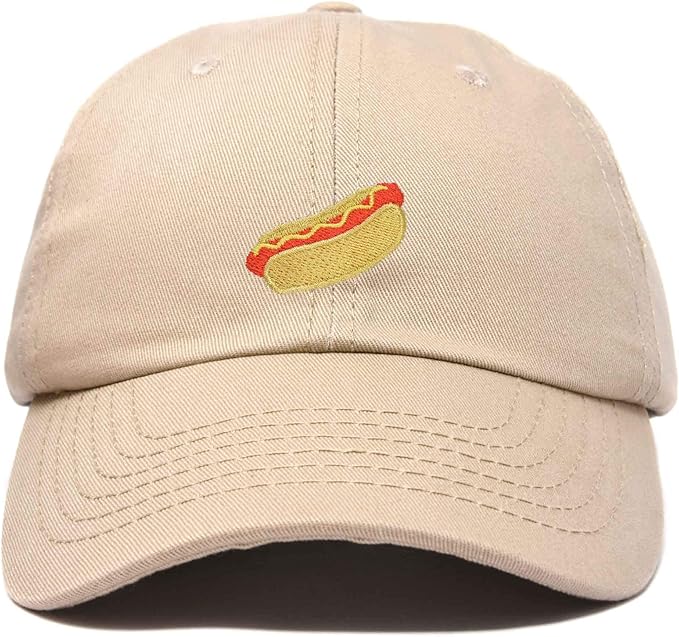DALIX Hot Dog Hat Embroidered Mens Womens Baseball Cap