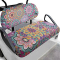 Bulopur Boho Mandala Golf Cart Towel Seat Cover Non-Slip Breathable Golf Car Cushion Cover and Backrest Cover 2 Pack Golfcart Accessory for Women Girly Golfer Gifts