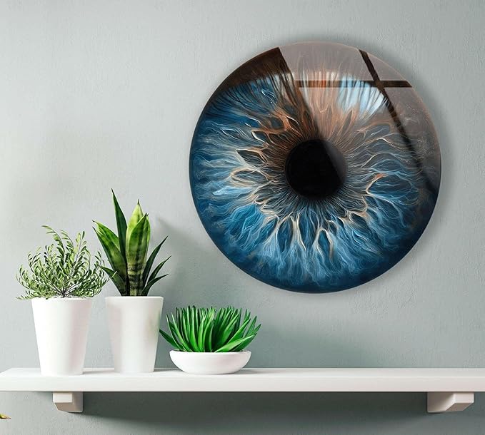 My Photostation.com 20'' Diameter Eye Round Blue Glass Wall Art Tempered Glass - Image 7