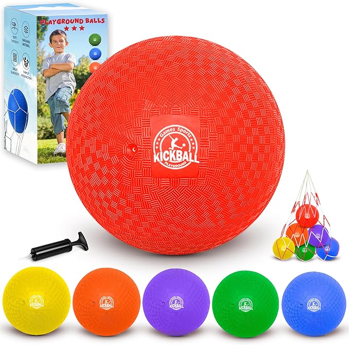 8.5 Inch Kickball Set, Dodgeballs 6 Pack, 12 Pack, Playground Balls by COAMZPARTY