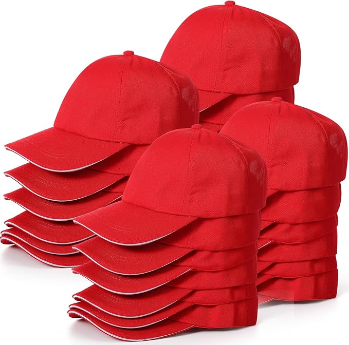Shyyween Kids Baseball Caps Youth Adjustable Plain Baseball Hats Cotton Blank Hats Bulk for Girls Boys Sport Team