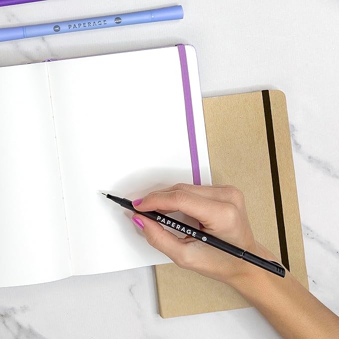 PAPERAGE Recycled Blank Journal Notebook, 160 Pages, Medium 5.6 in x 8 in - Image 6