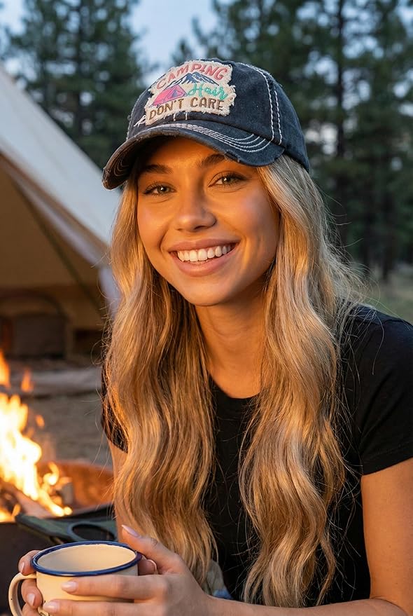 Funky Junque Distressed Vintage Baseball Cap - Embroidered Patch Women's Hat - Holiday, Lifestyle & Patriotic Designs