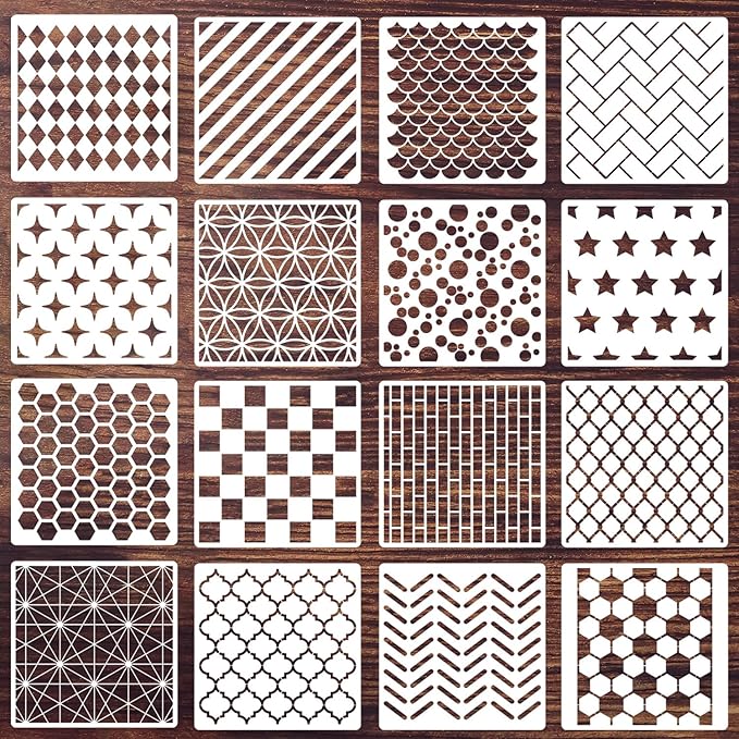 Geometric Stencils for Crafts Reusable Texture Stencils Layering Stencil for by SUNVERSE