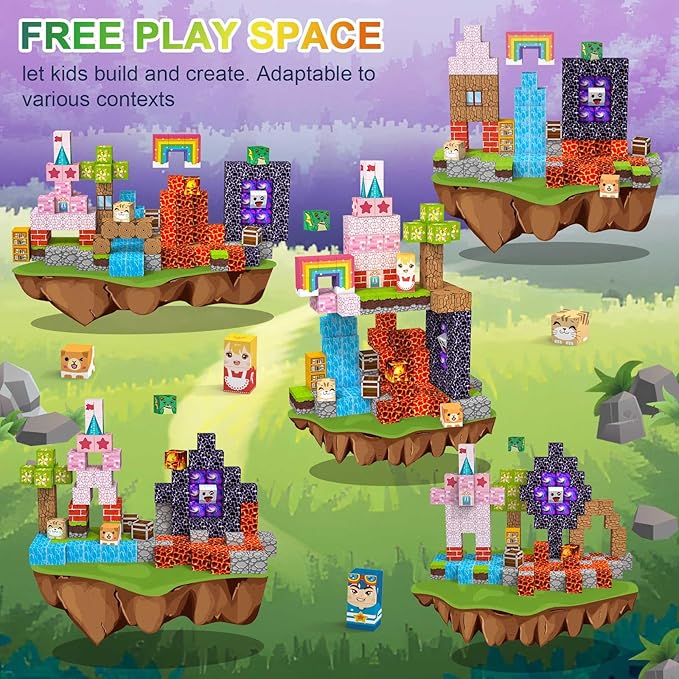 Magnetic Blocks 150 PCS Magnetic Building Blocks, 3+ STEM Montessori Sensory - Image 2