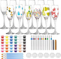 6 Sets Paint Your Own Wine Glass Set by Unknown