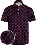 Golf Polo Shirts for Men Funny Print Short Sleeve Golf Shirts Performance Golf Polos