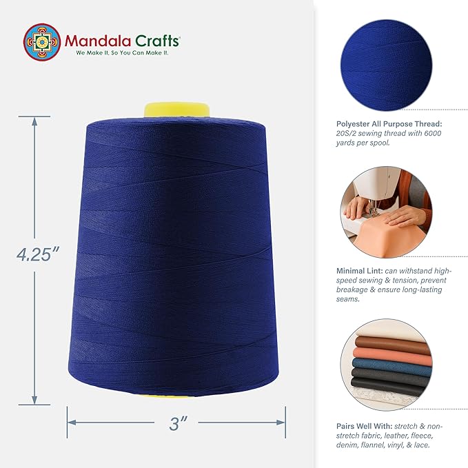 Mandala Crafts 4 Pack of Serger Threads Cones Spools - Image 3