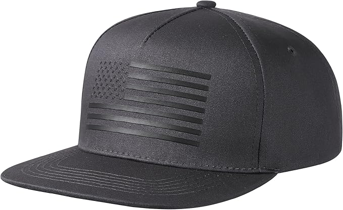 UALON Baseball Cap, Snapback Trucker Hat for Men & Women with American Flag and Adjustable, Breathable Mesh, Flat Bill Hats