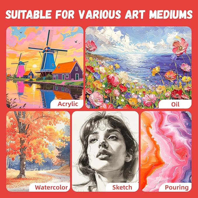 Simetufy 12 Pack 16x20 Inch Flat Canvas Panels Large Painting Canvas Boards - 8 - Image 6