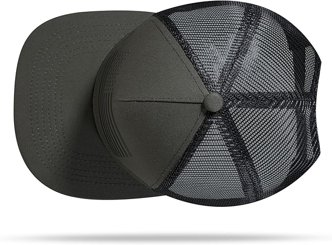 UALON Baseball Cap, Snapback Trucker Hat for Men & Women with American Flag and Adjustable, Breathable Mesh, Flat Bill Hats