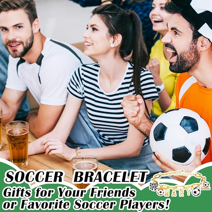 Kigeli 394 Pcs Sports Bracelets for Women DIY Game Bracelets kit Softball Baseball Football Jewelry Crafts Adjustable Gold Letter Charms Keychain for Team Sport Lovers Gifts
