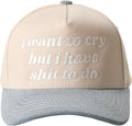 MIRMARU Two-Tone Vintage Canvas Trucker Hats for Men & Women, Adjustable Size Baseball Caps with Trendy Embroidered Design
