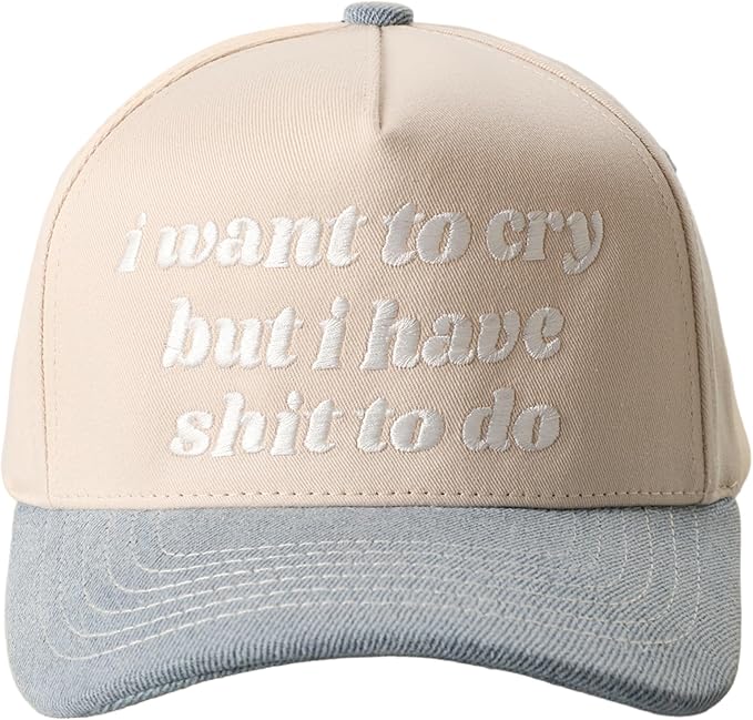 MIRMARU Two-Tone Vintage Canvas Trucker Hats for Men & Women, Adjustable Size Baseball Caps with Trendy Embroidered Design