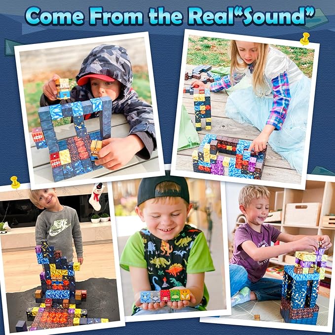 100PCS Magnetic Blocks-Build Mine Magnet World Jurassic Sword Dinosaur Toys - Image 7