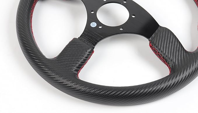 N2MU Golf Cart Steering Wheel 14 inch Universal for EZGO TXT RXV Club Car DS Precedent and Yamaha Black Red