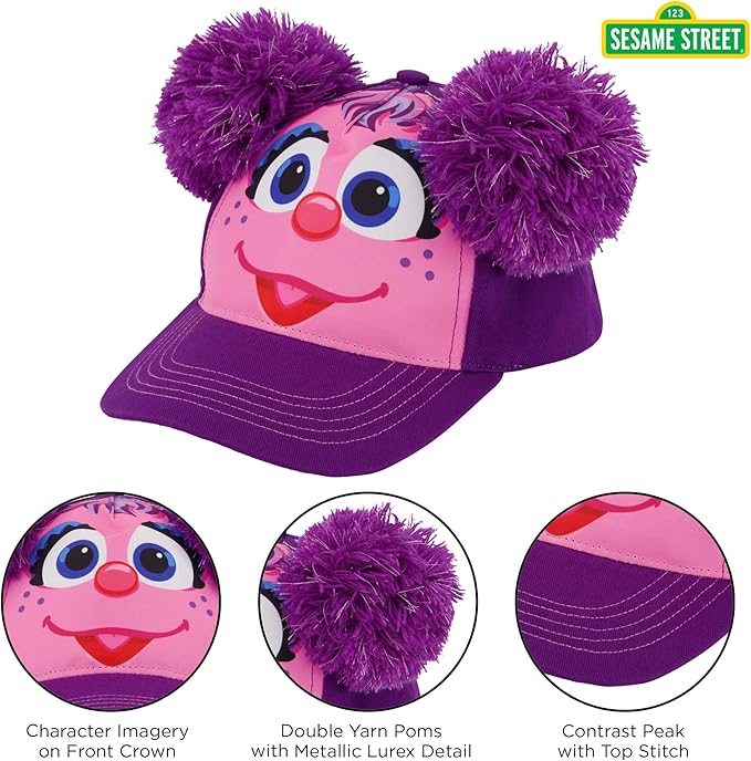 Sesame Street Baseball Cap, Toddler Hats for Boys & Girls Ages 2T-4T, Adjustable Kids Baseball Caps