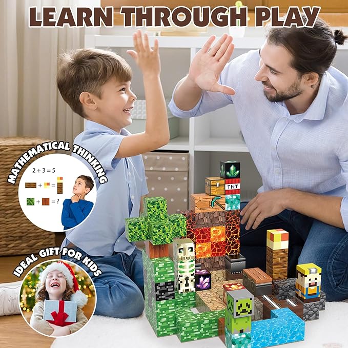 JIMI Magnetic Building Blocks Set, Magnetic Blocks STEM Construction Toys - Image 4
