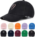 Zando 2026 Trendy Heart Baseball Caps for Women Men Girls Dad Adjustable Cute Cotton Trucker Hat for Casual Travel Sports