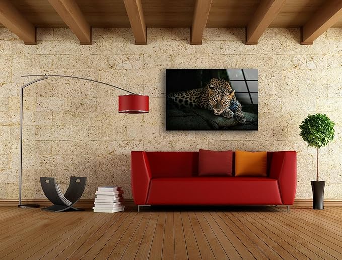 My Photostation.com 28Wx18H'' Fierce Leopard Glass Wall ArtTempered Glass - Image 6