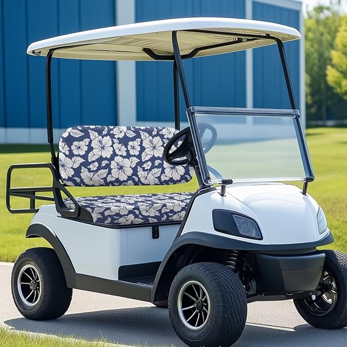 Suobstales Golf Cart Front and Rear Seat Cover Set for EZGO TXT RXV & Club Car DS 2 Passenger, Washable Bench Seat Covers Kit