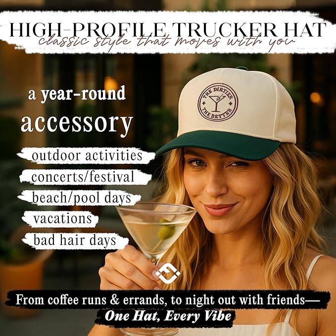 Funky Junque Trucker Hat Women Men 2-Tone Baseball Cap – Vintage Western Style Embroidered Snapback, Premium Cotton Blend