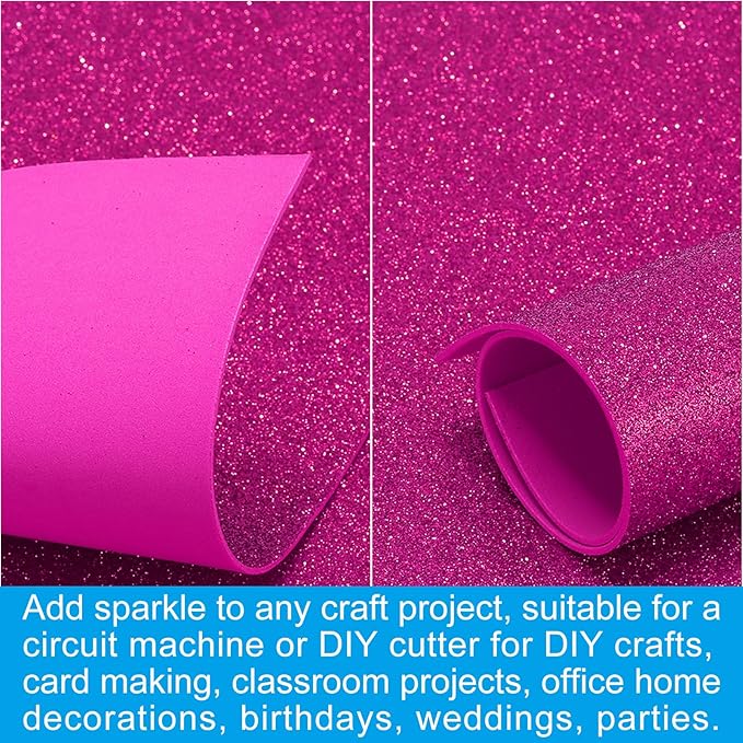 PATIKIL 2mm Thick Non Adhesive Glitter Foam Sheet 16x24inch Purple Red - Image 5