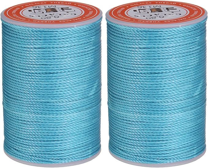 uxcell Round Leather Sewing Waxed Thread, 55m / 60 Yards Polyester Wax String by uxcell