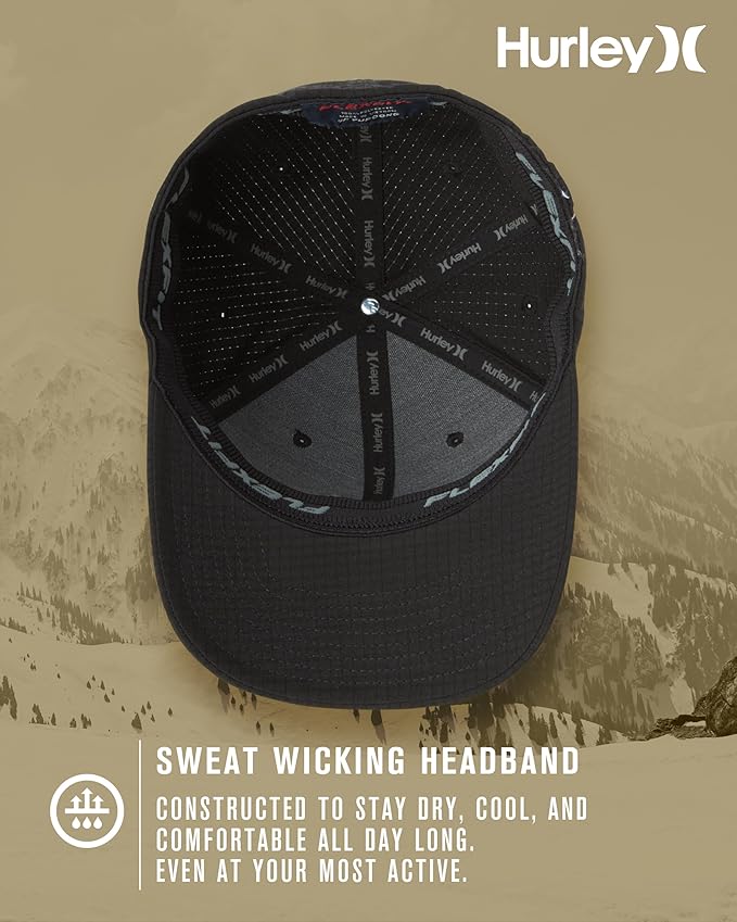 Hurley Men's Caps - One & Only Flexfit Baseball Cap - Fitted Hats for Men (S-XL)