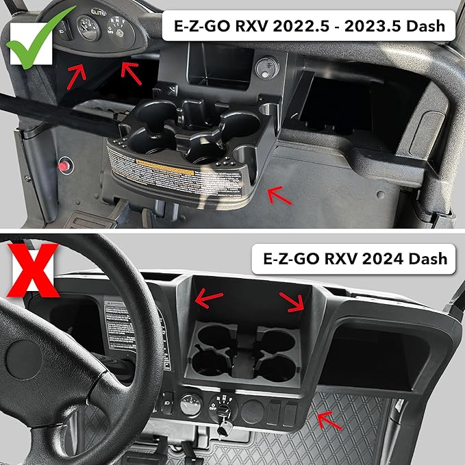 Xtreme MATS Rubber Floor Mat Liner for Golf Carts - Fits E-Z-GO 2022.5-2023.5 RXV/Valor Models with Hanging Pedals Including RXV Elite, RXV Freedom, Valor - Diamond Design Flooring Cover (Blue Trim)