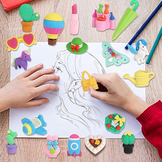 72 Pcs Erasers for Kids, Mini Pencil Eraser Bulk Classroom Prizes, Fun Puzzle - Image 5