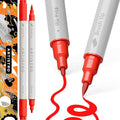 ARTISTRO 2 Red Acrylic Paint Pens, Acrylic Paint Markers Dual Tip, Markers by ARTISTRO