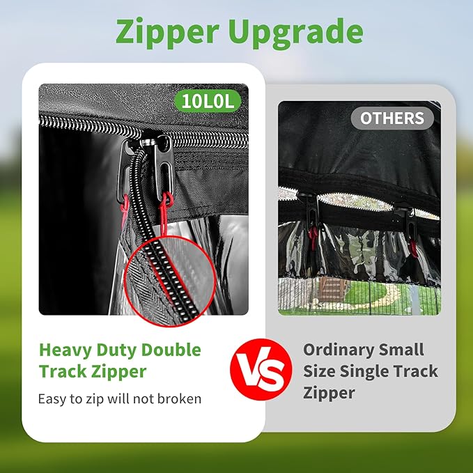 10L0L Golf Cart Driving Enclosure 2/4 Passenger for Yamaha G14 G16 G22 G29 Drive2 with Heavy Duty Zipper,600D Golf Cart Rain Cover Driving Covers with Roll-up Windshield, 4-Sided Clear Window